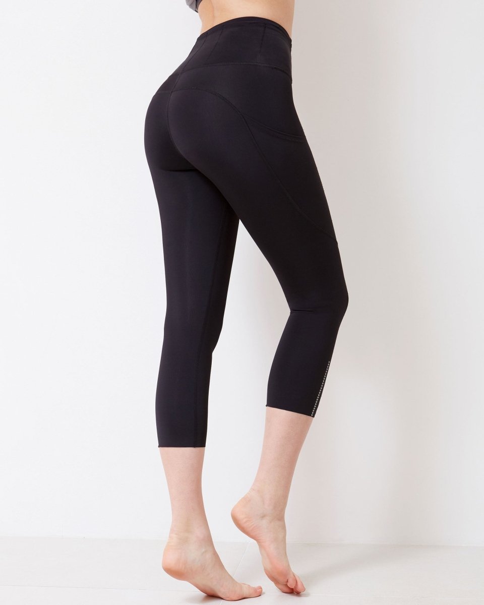 Women's Stylish Athletic Leggings with Silkiflex™ Fabric - 21.5" Reflective Fitness Leggings - Allen - Fitness