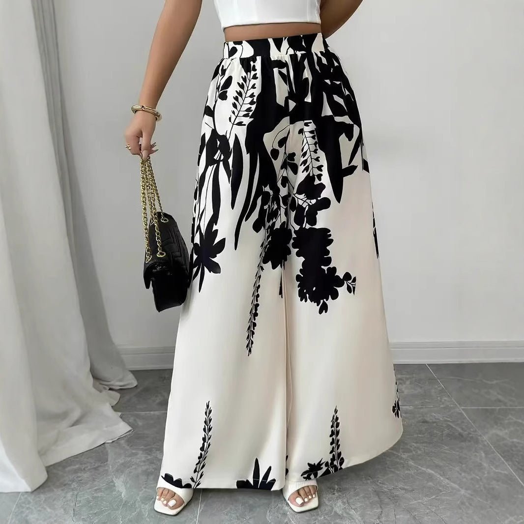 Women’s Summer Fashion Casual Printed Pants – Lace - up Waist Slim Fit Lightweight Style - Allen - Fitness