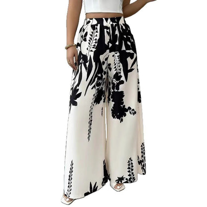 Women’s Summer Fashion Casual Printed Pants – Lace - up Waist Slim Fit Lightweight Style - Allen - Fitness