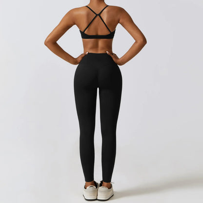 Workout Sets Women Zip up Crop Jacket High Waist Yoga Leggings With Sport Bra - Allen - Fitness