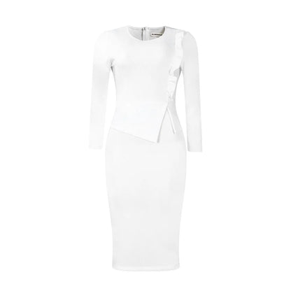 Spring Dresses Women Elegant Slim Long Sleeve Dresses For Women Clothing Office Dress For Women - Allen-Fitness