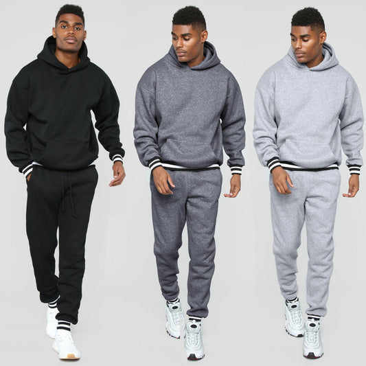 Custom Pullover High Quality Blank Sweat Suits Men Sweat Tracksuits Set Blank Jogging Suits Men sweatsuit With Pocket - Allen Fitness