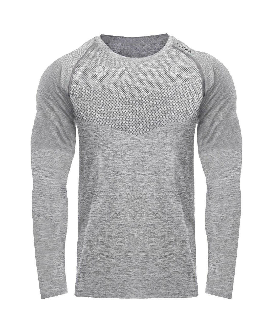 O Neck Long Sleeve Mesh Polyester Quick Dry Workout Gym Athletic T Shirt Men - Allen Fitness